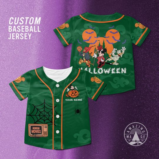 Disney Halloween Horror Movies Baseball Jersey, Halloween Disney Shirt, Disneyland Trip Shirt, Christmas Gift