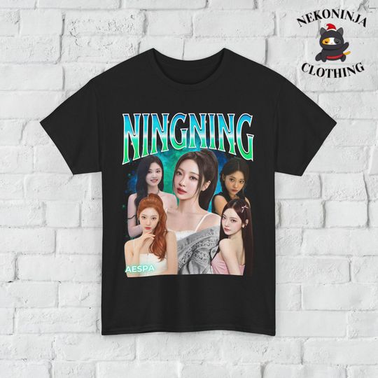 Aespa Ningning Retro 90s Bootleg Tee, Aespa Shirt, Kpop T-shirt, Kpop Merch, Kpop gift