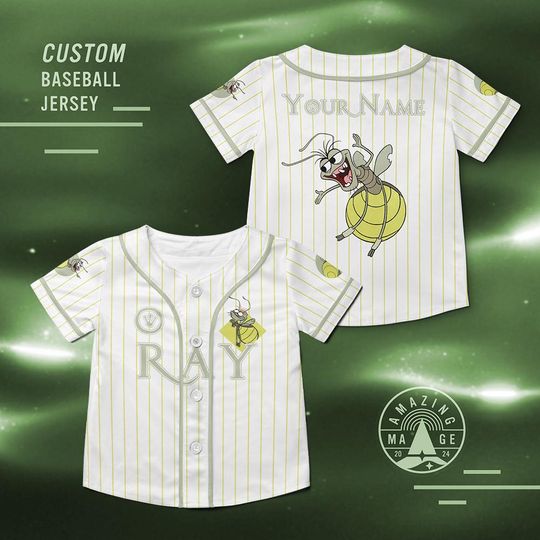 Custom Ray Firefly Princess and Frog Baseball Jersey, The Princess and The Frog Shirt, Ray Disney Characters Jersey Shirt, Disney Trip Shirt