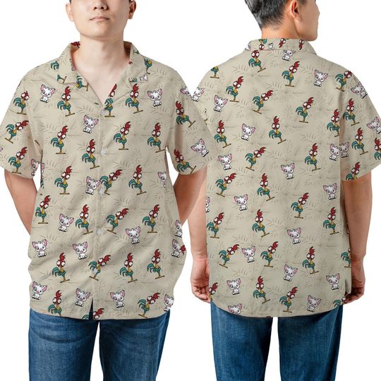 Unisex Pua And Heihei Moana Hawaiian Shirt, Moana Disney Shirt Family Summer Vacation, Disneyland Friends Trip Matching Disney Birthday Gift