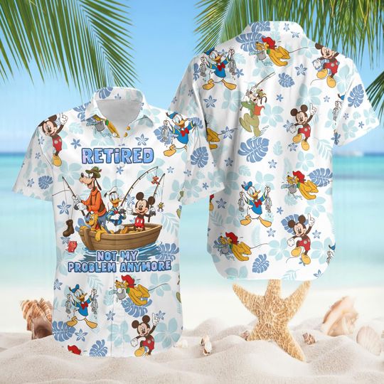 Mickey and Friends Hawaiian Disneytrip Shirt, Retirement trip Shirt, Summer Family Trip, Disneyland Family Matching Tee, Retirement Gift