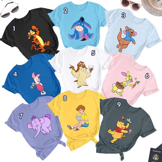 Bear And Friends Matching Shirt, Magic Kingdom Shirt, Animal Costume For Friends, Movie Characters Family Trip Gift, Holiday Vacation Tee