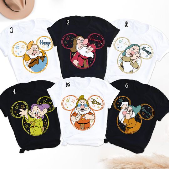 Seven Dwarfs Matching Shirt, 7 Dwarfs Costume Shirt, Character Movie Group Tee, Snow White And Seven Dwarfs Shirt, Family Trip Shirt