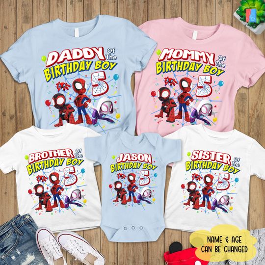 Spidey and His Amazing Friends Birthday Shirt, Birthday Boy Shirt, Spidey Ghost Shirt, Spiderman Birthday Shirt, Family Birthday Shirt