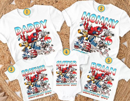 The Transformers Birthday Shirt, Transformers Birthday Shirt, Superhero Birthday Shirt, Autobots Shirt, Matching Family Birthday Shirt