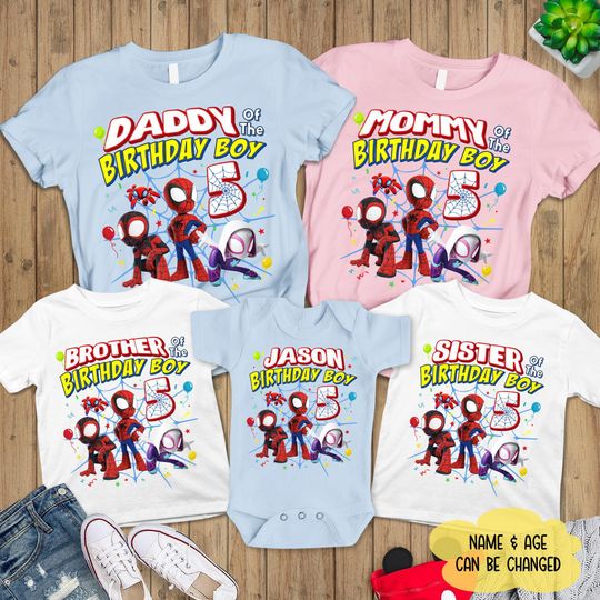 Spidey Birthday Shirt, Spidey and His Amazing Friends Birthday Shirt, Spiderman Birthday Boy Shirt, Spiderman Birthday Party Shirt