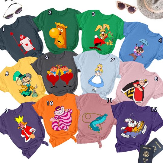 Wonderland Matching Shirt, Wonderland Family Costume Shirt, Movie Characters Group Shirt, Family Party Theme Shirt, Birthday Gift
