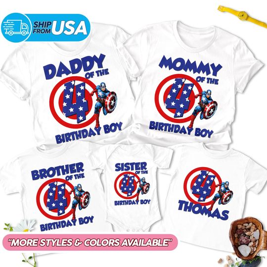 Personalized Superhero Birthday Family Shirt, Birthday Boy Theme Shirt, Super Hero Family Party Shirts, Gift For Kid, Family Matching Tee RE