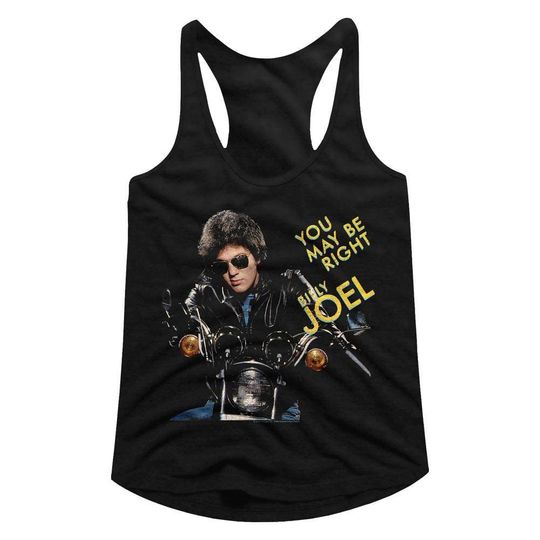 Billy Joel You May Be Right Black Women's Racerback Tank Top