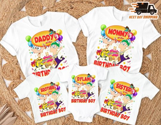 Phineas And Ferb Birthday Shirt, Phineas And Ferb Family Shirt, Phineas And Ferb Birthday Shirt, Family Birthday Shirt