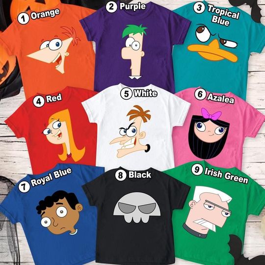 Phineas and Ferb Perry The Platypus Big Face Costume Shirt, Disneyland Family Matching Shirt, Disneyland Channel Halloween Matching Tee