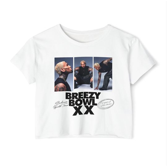 Chris Brown Crop Top Breezy Bowl 20 Tour Women’s T-Shirt Fan Merch Concert Gift