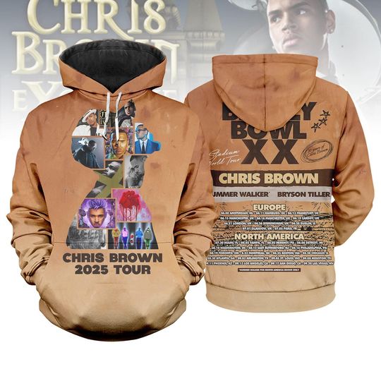 Chris Brown Hoodie, Breezy Tour Concert 2025 Unisex Hoodie, Brezzy Bowl XX 2025 Hoodie