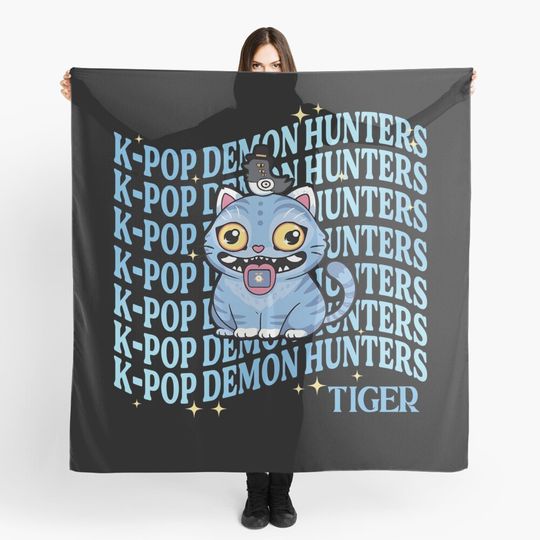 Funny Derpy Tiger and Bird Scarf