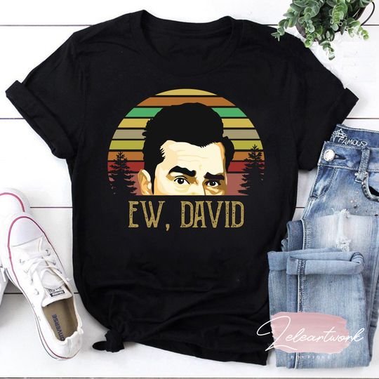 Vintage EW David Schitt's Creek Sunset T-Shirt, David Rose Shirt, EW David Shirt