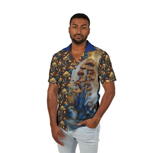 Fungi Lover Hawaiian Shirt – Tropical Mushroom Aloha Top for Men’s Summer Wear