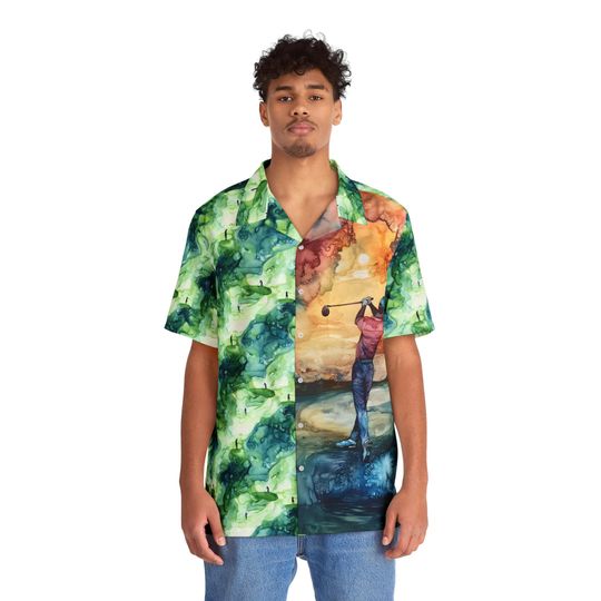 Golfer Dad Hawaiian Shirt – Tropical Golf Aloha Top for Casual Summer Wear