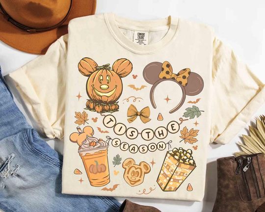Coquette Disney Autumn Sweatshirt, Mickey Pumpkin Falls T-Shirt, Pumpkin Spice Season Tee, Disneyland Girl Trip Sweatshirt
