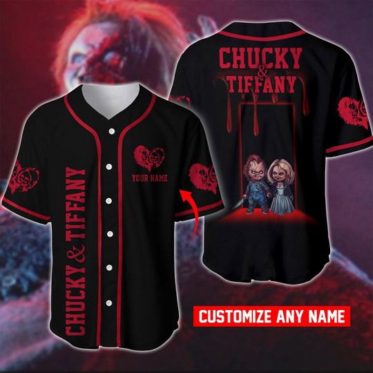 Chucky and Tiffany Baseball Jersey – Horror Couple Fan Apparel