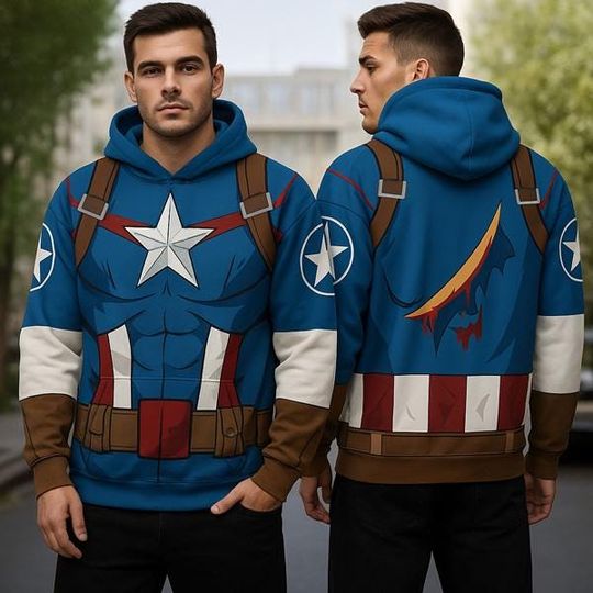 Sam Wilson Captain America Hoodie , Captain America Halloween Costume, Avengers Superhero Hoodie, Avengers Halloween Party
