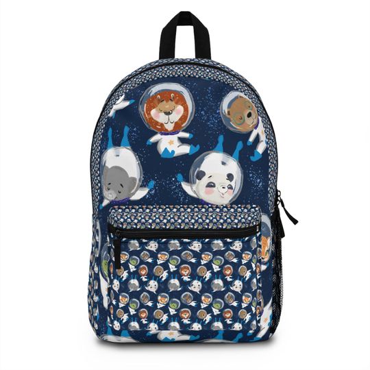 Space Adventure Backpack for Kids, Cute Animal Astronauts Design, Perfect for School