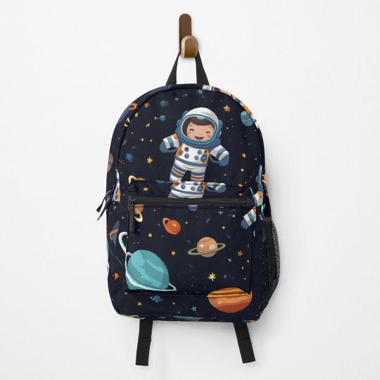 Cute Little Astronauts in Space Pattern  Backpack