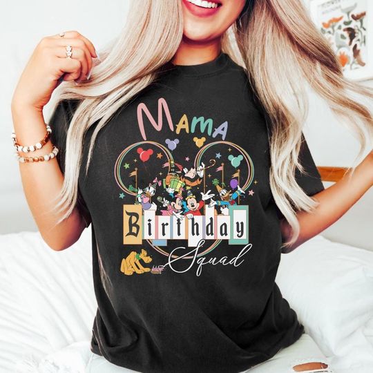 Personalized Disney Birthday Shirts, Mickey Birthday Shirt, Mickey And Friends, Disney Birthday Girl, Birthday Squad, Best Birthday Ever Tee