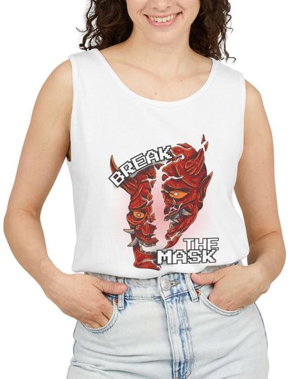 Break the Mask Unisex Tank Top, Motivational Workout Apparel