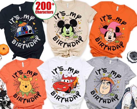 Disney All Characters Birthday Halloween Shirt, It's My Birthday Mickey and Friends Toy Story Monsters Inc, Birthday Boy Girl Trip Shirt