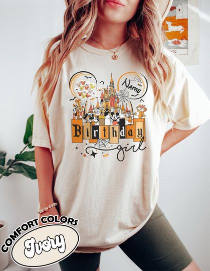 Comfort Colors Disney Halloween Birthday Shirt, Mickey and Friends Halloween Season Shirt, Disney Birthday Shirt, Disney Boo Halloween Tee