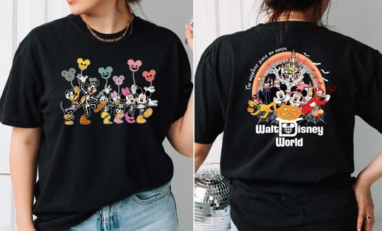 Disney World T-Shirt, Disney Halloween Tee, Halloween 2 Sides Tee, Happiest Place Tee, Freaky Mickey Tee, Witch Minnie Tee, Devil Donald Tee