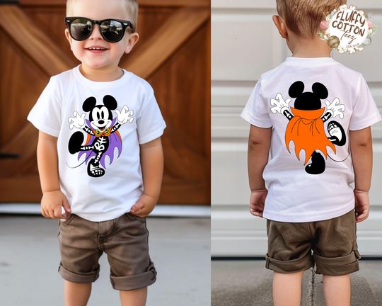 Mickey Skeleton Halloween Shirt, Disney Halloween 2 Side Shirt, Trick or Treat Shirt, Mickey Season Shirt, Halloween Party Shirt