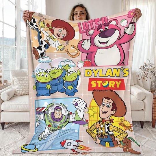 Personalized Toy Story Throw Blanket, Buzz Lightyear Blanket, Toy Story Woody Blanket, Toy Story Aliens Blanket, Birthday Boy Blanket