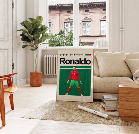 Cristiano Ronaldo Poster, Portugal National Team Poster, Digital Home Decor