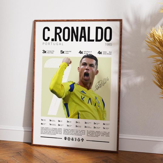 Ronaldo Poster, Soccer Wall Art, RonaldoAl Nassr , GOAT poster,  Bedroom Poster