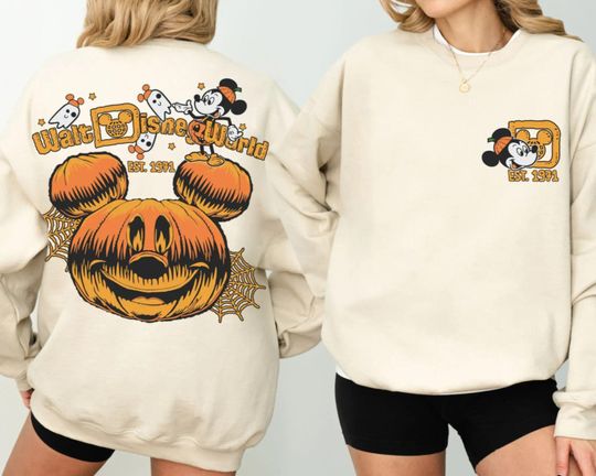 Retro Disneyworld Halloween Pumpkin 2 Side Shirts, Halloween Matching Shirt, Disney Trip Shirt, Disney Halloween Shirts, Spooky Season Shirt
