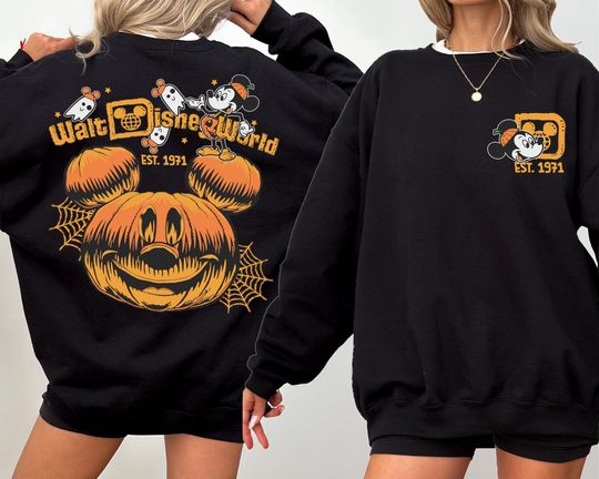 Retro Disneyworld Halloween Pumpkin 2 Side Shirts, Disney Halloween Shirts, Halloween Matching Shirt, Spooky Season Shirt, Disney Trip Shirt