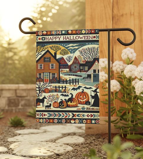 Happy Halloween Garden & House Banner Flag | Fall Outdoor Yard Decor Garden Gift