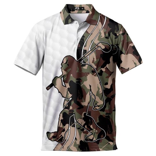 Cool Bigfoot Polo Shirt for Men – Casual Short Sleeve Summer Outfit