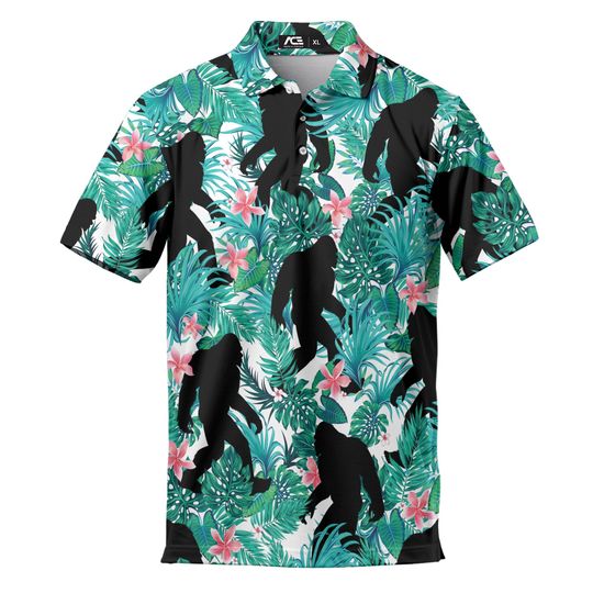 Cool Bigfoot Polo Shirt for Men – Funny Summer Beach Casual Outfit