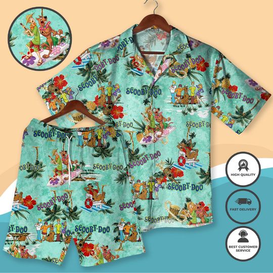Scooby, Shaggy, and the Mystery Hawaiian Shirt Vintage Tropical Summer Outfit