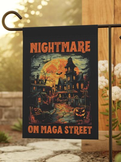 Anti trump Halloween Democratic Yard Flag, Gift-for Halloween, Liberal Halloween, Polite Anti Maga Garden Flag, Polite Anti Trump Funny