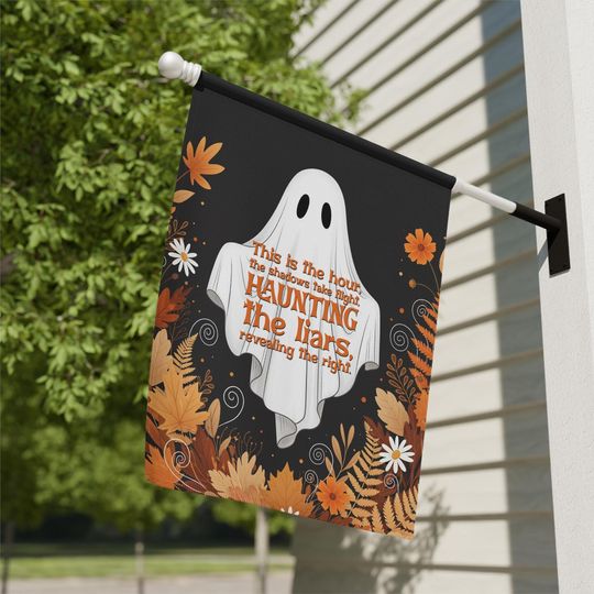 Haunting Liars Anti-Trump Garden Flag - Halloween & Fall Outdoor Decor