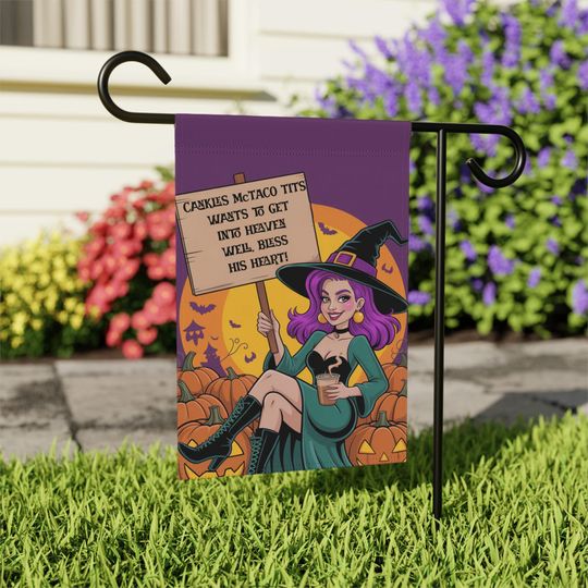 Funny Anti-Trump Witch House Flag - Halloween Political Fall Decor