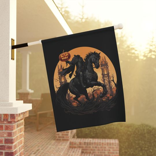 Sleepy Hollow Headless Horseman Garden Flag - Gothic Halloween Decor
