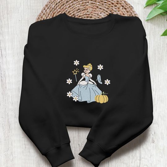 Princess Embroidery Sweatshirt, Magical Land Embroidery Sweatshirt, Princess Family