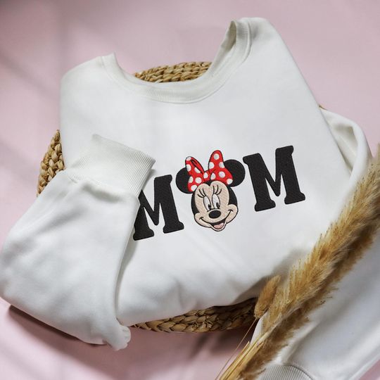 Minnie Mom Embrodiered Sweatshirt Mickey Dad Sweatshirt, Family Couple Matching Outfits