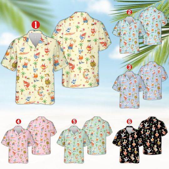 Silly Goose Hawaiian Shirt, Funny Tropical Goose Button Up Shirt, Aloha Summer Beach Shirt