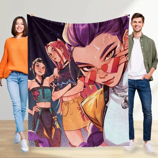 Kpop Demon Hunters Idol Collage Blankets,Cozy Fleece Gift for K-Pop Fans, Birthday/Christmas Present, Cute Home Decor,Kpop Straykids Blanket