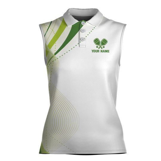 Custom Name Pickleball Is My Favourite Game Women Sleeveless Polo